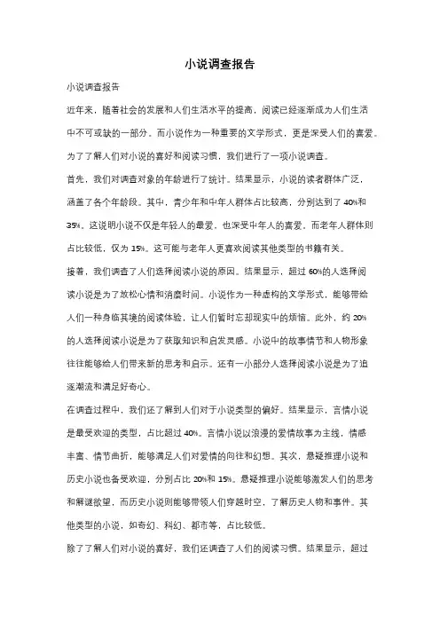 小说调查报告