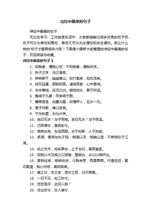 诗经中最美的句子