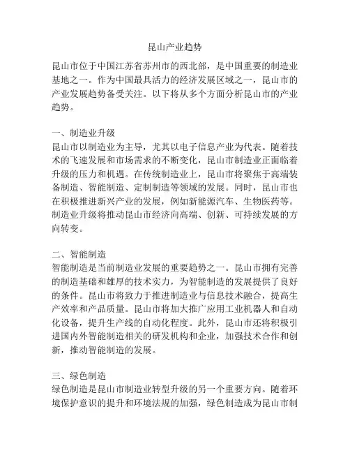 昆山产业趋势