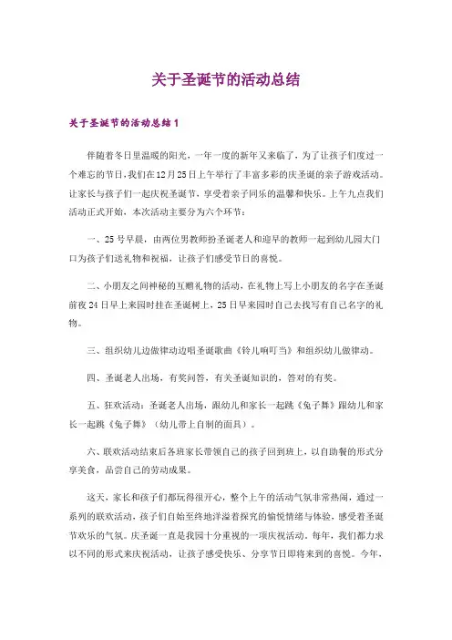2024年关于圣诞节的活动总结_9