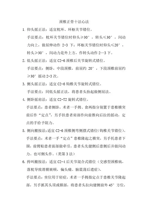 颈椎正骨十法心法