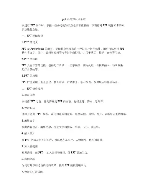 ppt必考知识点总结