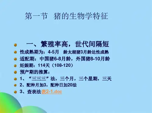 猪的生物性特性及行为特性ppt(共24张PPT)