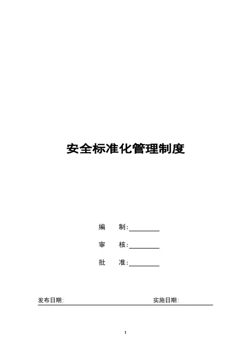 2019安全生产标准化体系(二级)-安全标准化管理制度.doc
