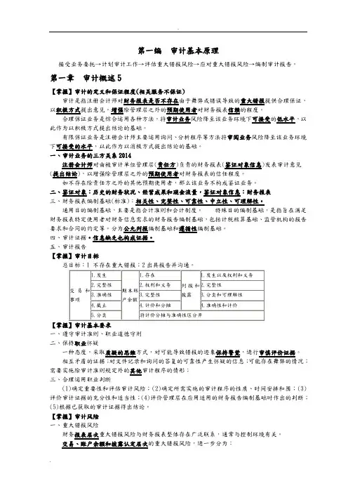 CPA审计知识点归纳