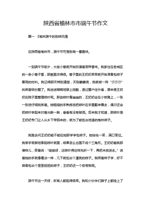 陕西省榆林市市端午节作文