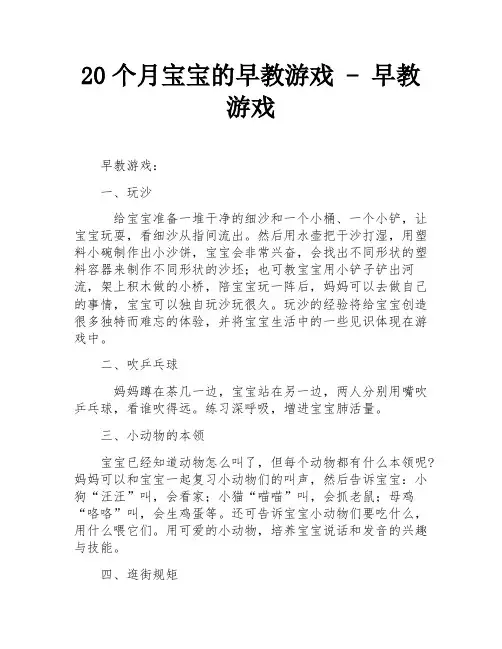 20个月宝宝的早教游戏 - 早教游戏