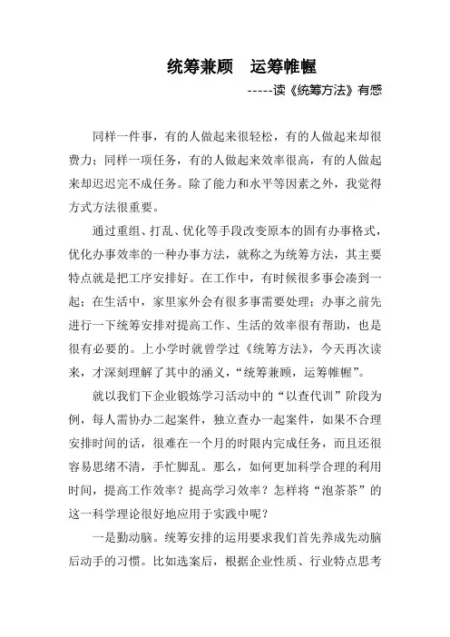 统筹感想