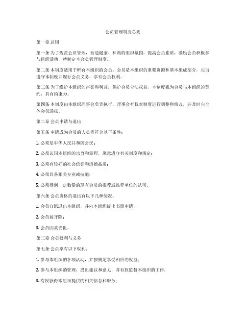 会员管理制度总则