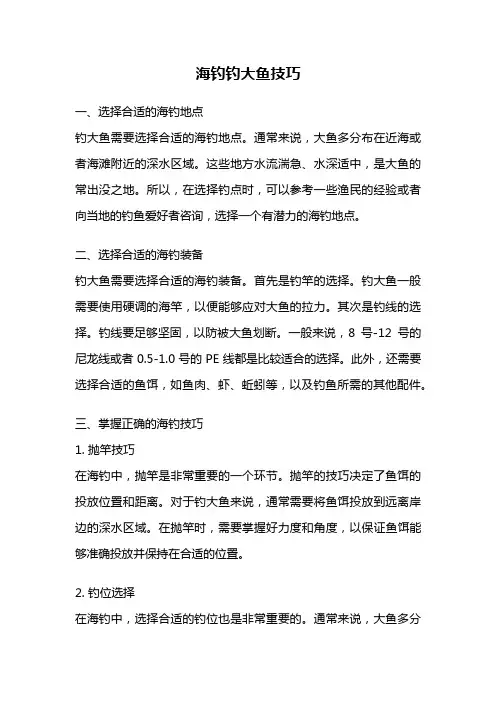 海钓钓大鱼技巧