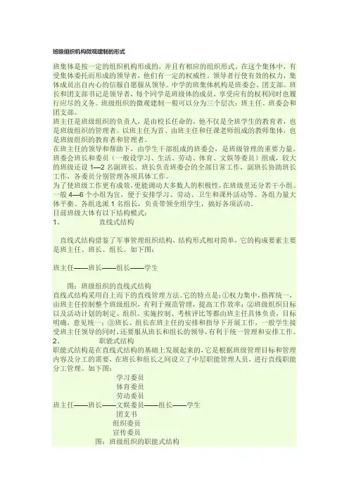 (完整版)班级组织机构微观建制的形式
