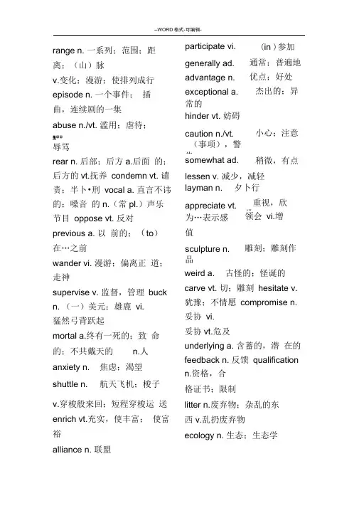 英语六级高频词汇(吐血整理)