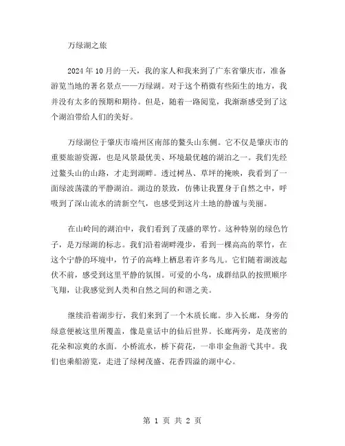 万绿湖之旅作文范文
