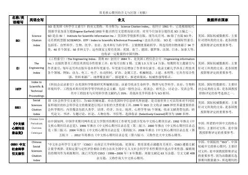 核心期刊的区别