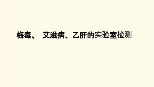 梅毒、 艾滋病、乙肝的实验室检测