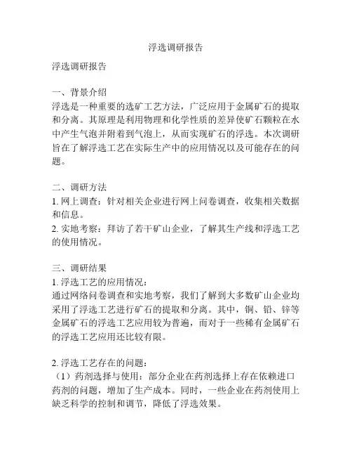 浮选调研报告