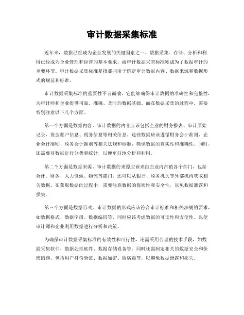 审计数据采集标准