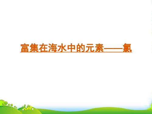 人教版高中化学必修一第四章第二节 富集在海水中的元素——氯 课件(共19张PPT)