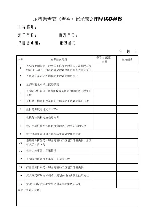 脚手架验收记录
