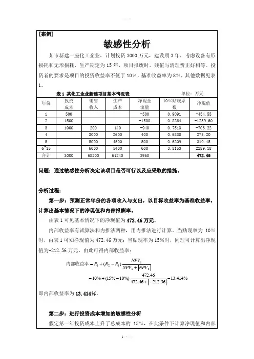 案例-敏感性分析
