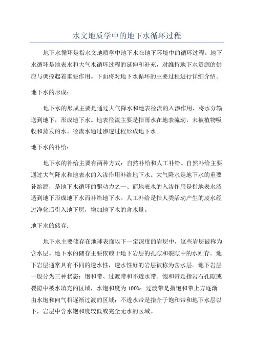 水文地质学中的地下水循环过程