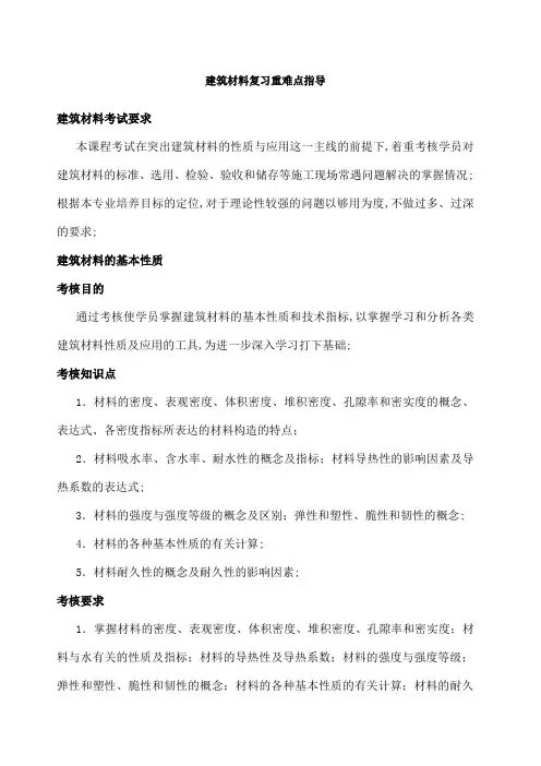 建筑材料复习重点