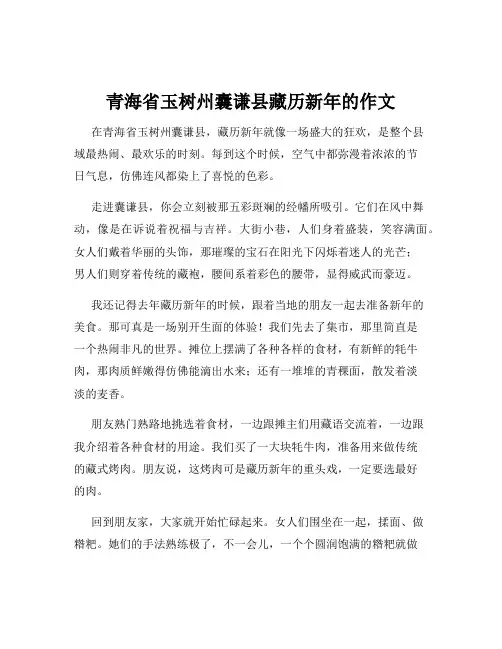青海省玉树州囊谦县藏历新年的作文