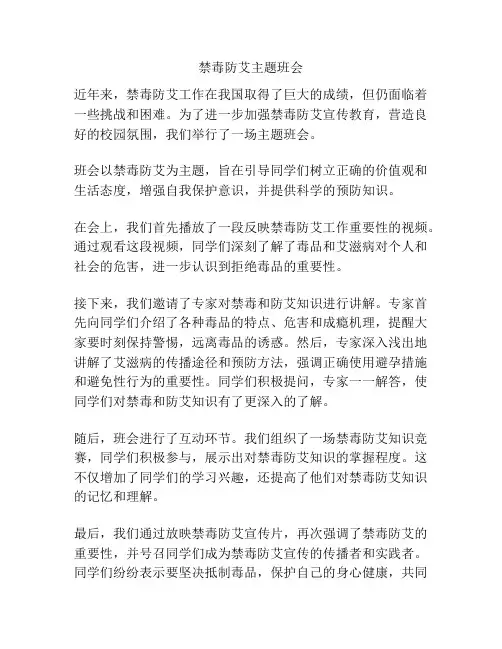 禁毒防艾主题班会