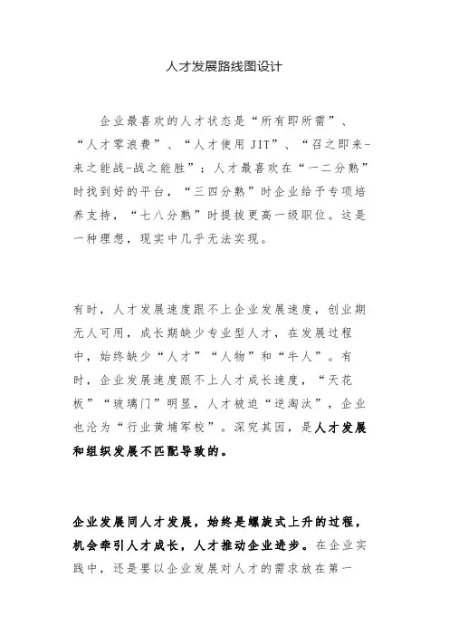 人才发展路线图设计
