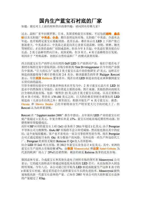 蓝宝石衬底生产厂家