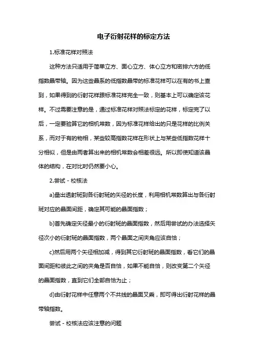 电子衍射花样的标定方法