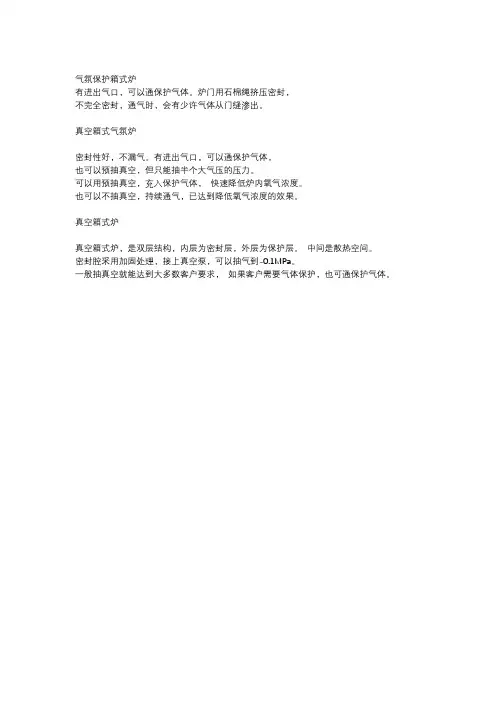 气氛保护箱式炉,真空箱式气氛炉 ,真空箱式炉 的区别
