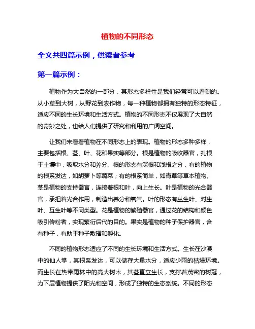 植物的不同形态