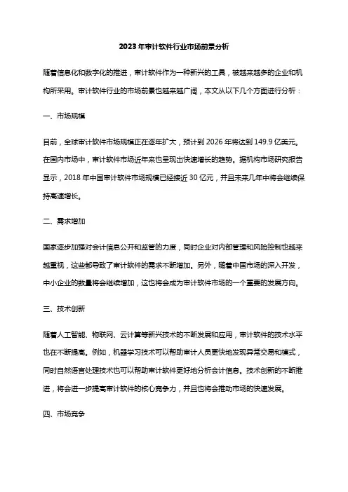2023年审计软件行业市场前景分析