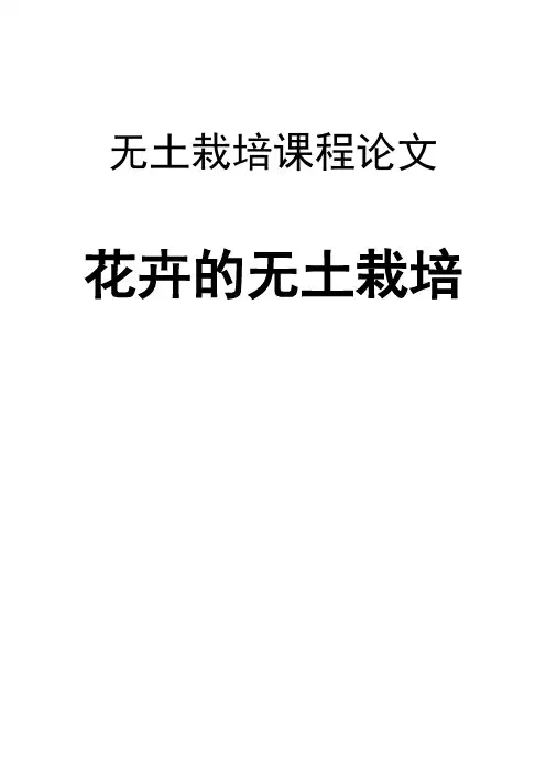 无土栽培课程论文