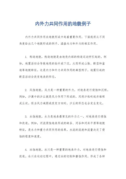 内外力共同作用的地貌例子