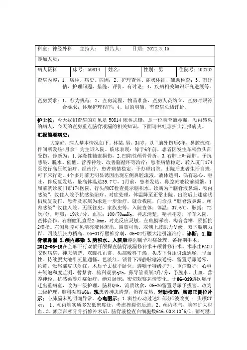 神外查房模板