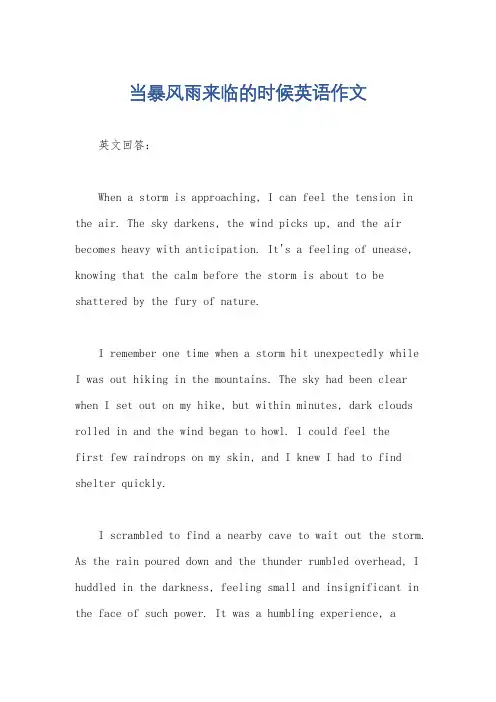 当暴风雨来临的时候英语作文