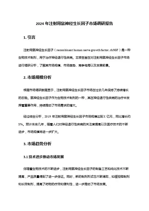 2024年注射用鼠神经生长因子市场调研报告