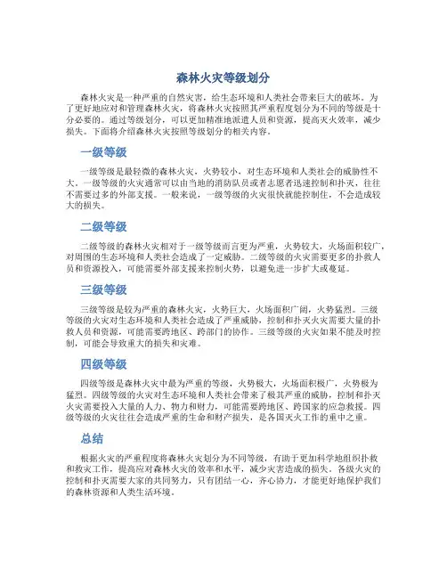 森林火灾分为哪几个等级