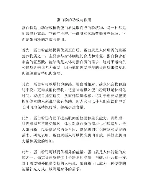 蛋白粉的功效与作用