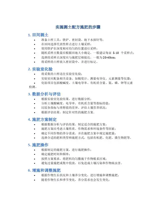 实施测土配方施肥的步骤