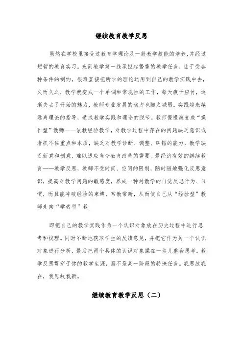 继续教育教学反思（四篇）