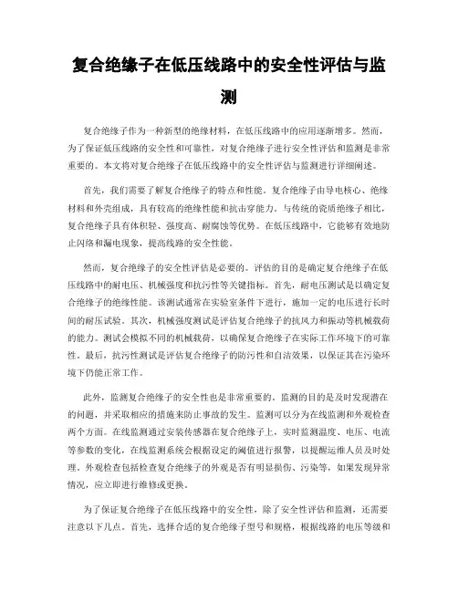 复合绝缘子在低压线路中的安全性评估与监测