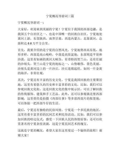宁夏概况导游词三篇