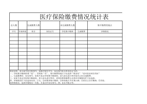 小学  社保情况统计表