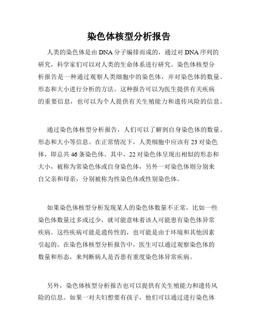 染色体核型分析报告