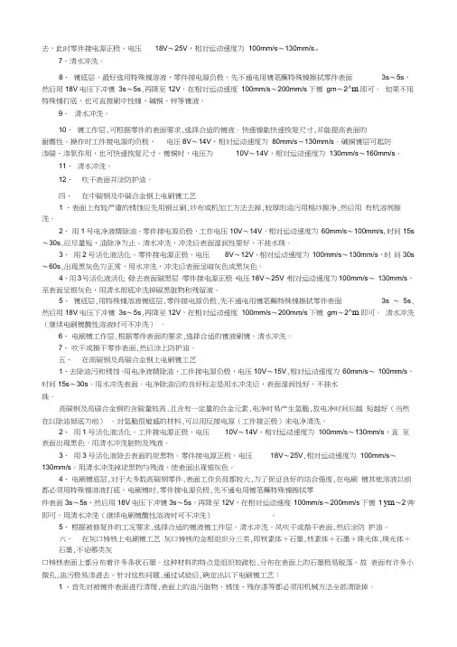 常用金属材料表面电刷镀工艺