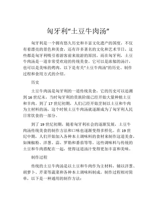 匈牙利“土豆牛肉汤”