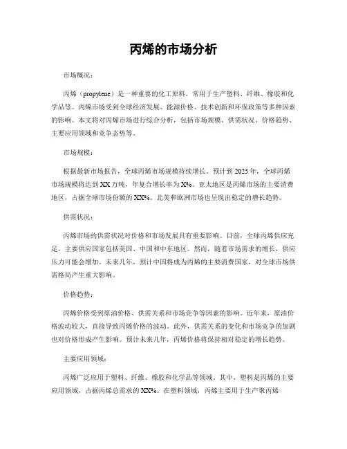 丙烯的市场分析